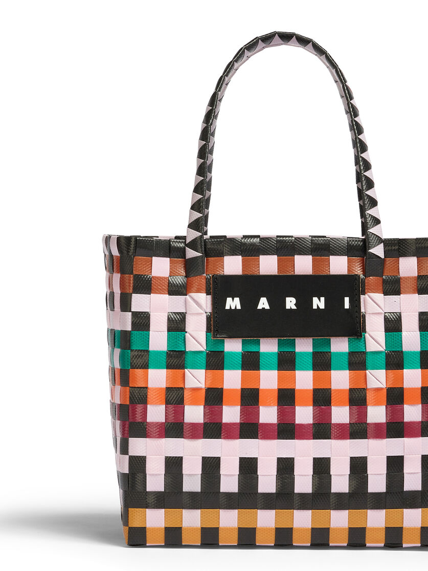 MARNI MARKET MINI BASKET bag in multicolor woven material - Shopping Bags - Image 4