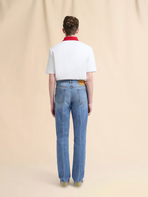 ブルー デニムパンツ ストレートレッグ - パンツ