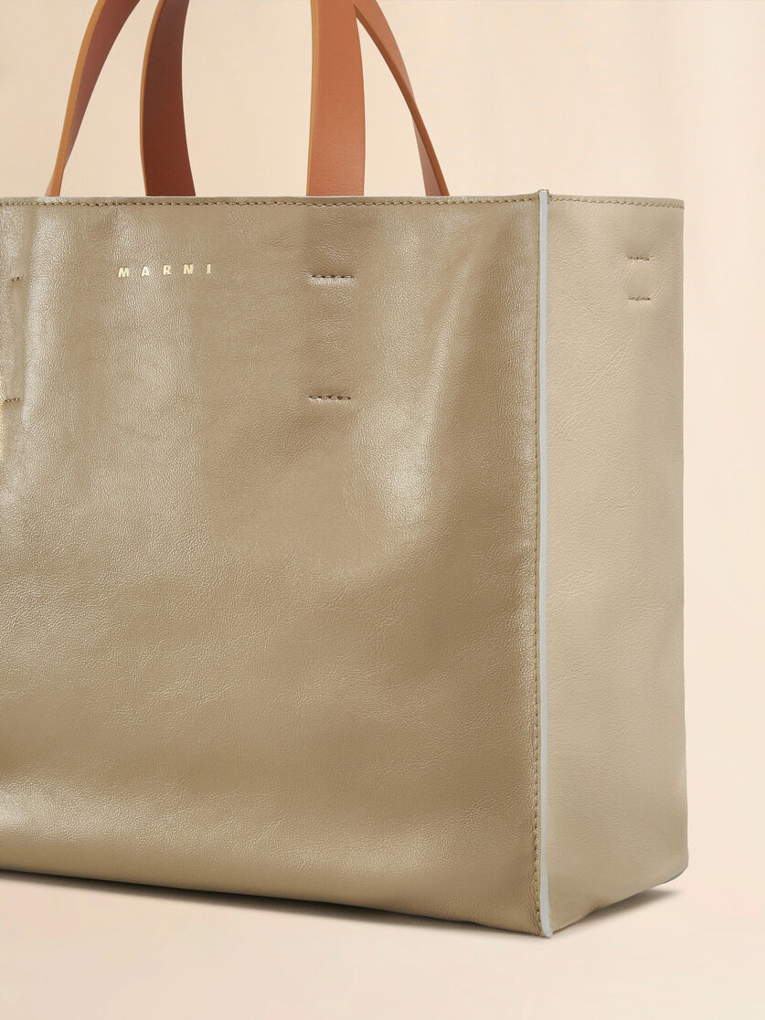 MUSEO SOFT small bag in black green and orange leather - Shopping Bags - Image 4