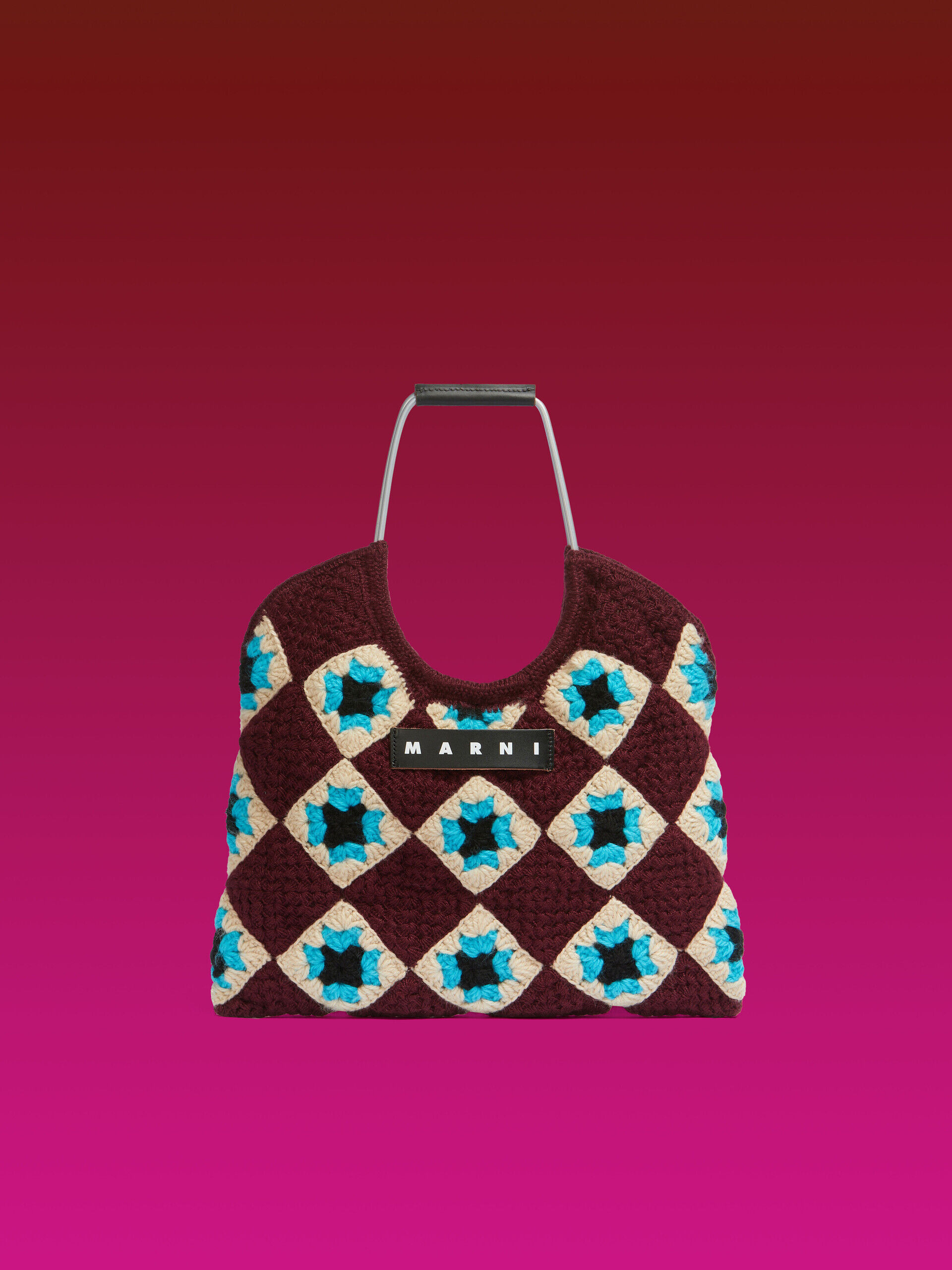 MARNI マルシェバッグ ベージュ イエロー クロシェ製 MARNI MARKET FISH クロシェ