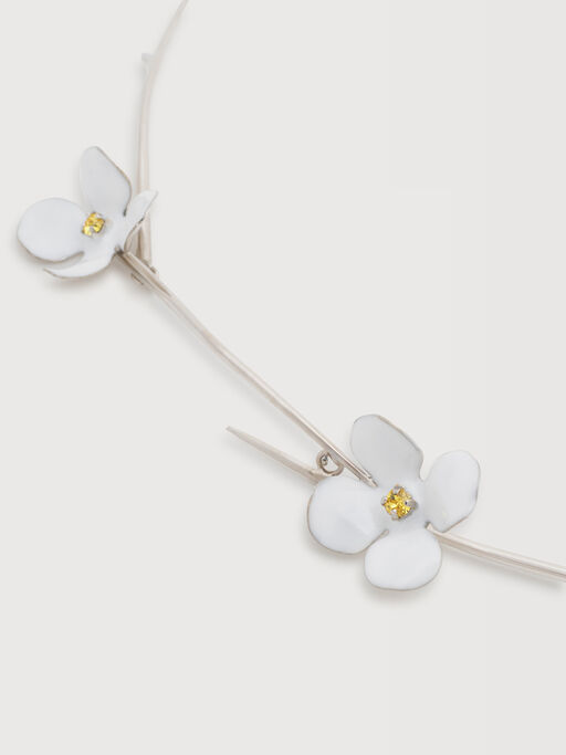 White enamel daisy necklace - Necklaces