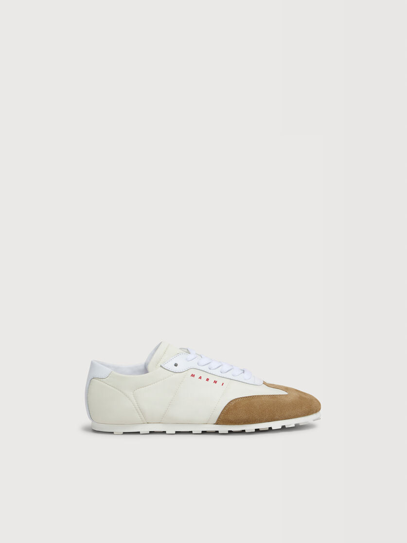 Off-white nylon Softy Soccer sneaker, Image 1