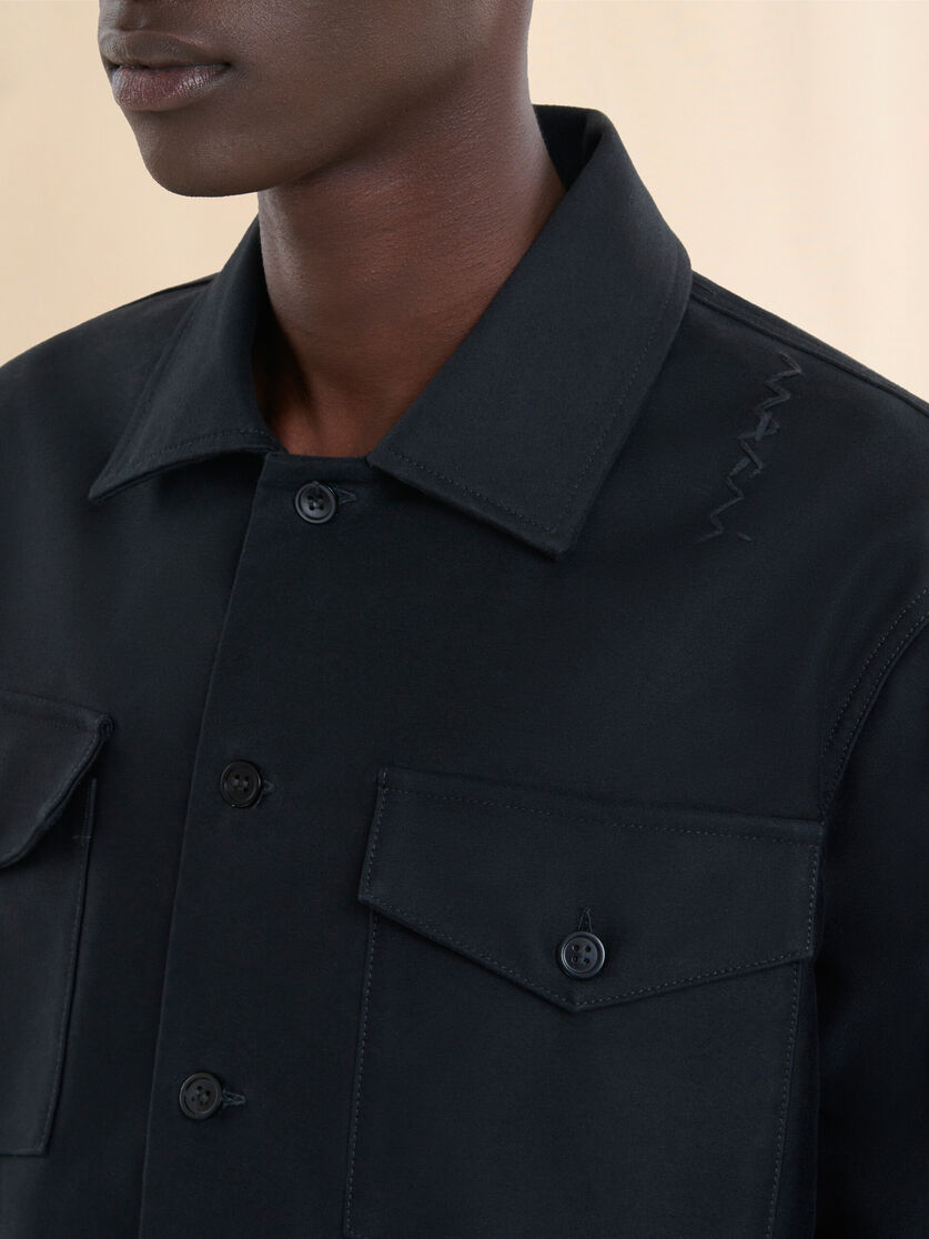 Brown organic cotton satin shirt - Shirts - Image 4