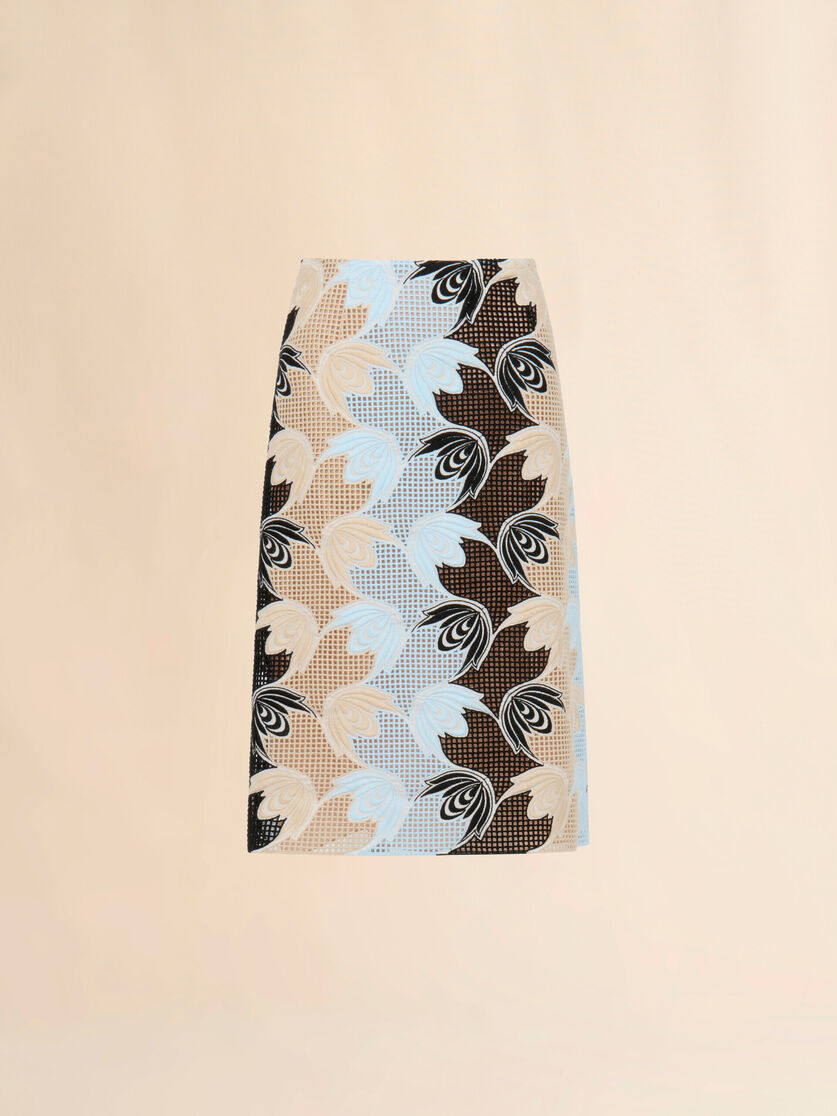 Falda midi de macram&eacute; azul y negra, Image 1