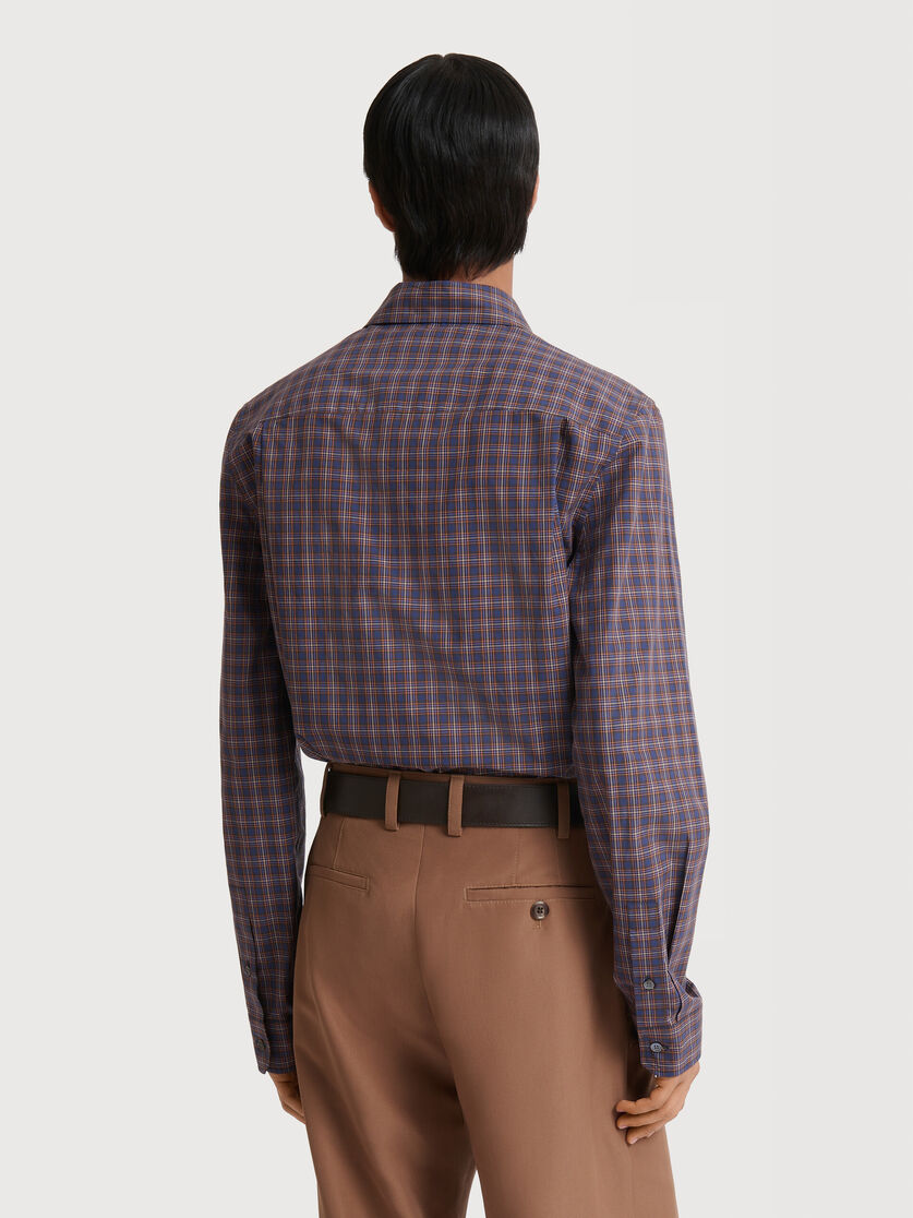 Blue checked cotton shirt, Image 4
