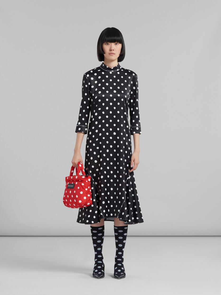 Black polka-dot Puff mini tote bag - Handbags - Image 2