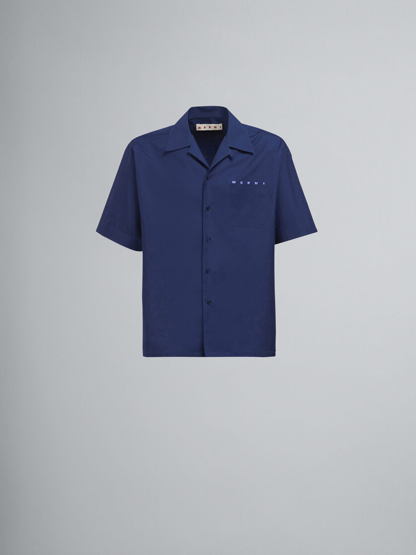 ブルー ポプリン ロゴ ボーリングシャツ - シャツ - Image 1