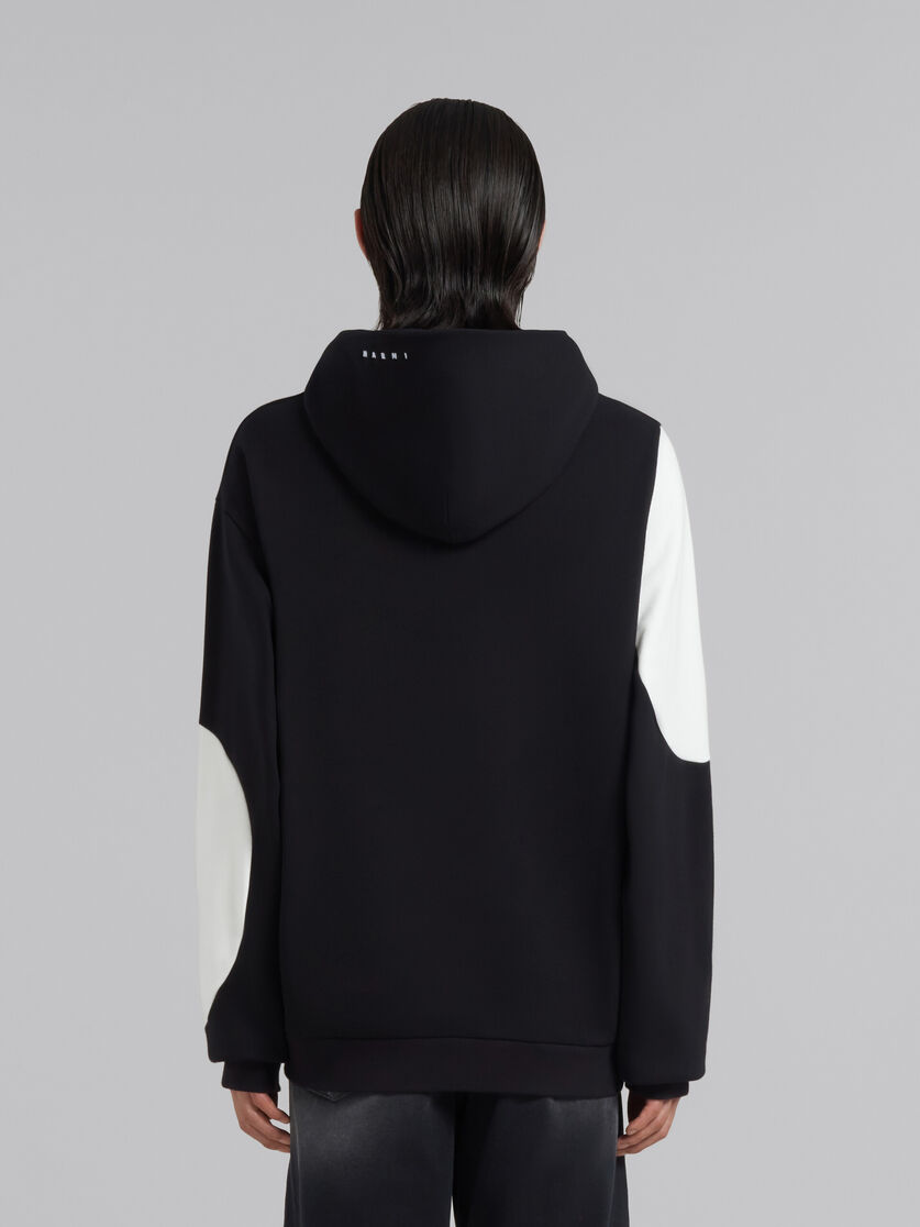 Black bio cotton hoodie with maxi polka dots - Sweaters - Image 3
