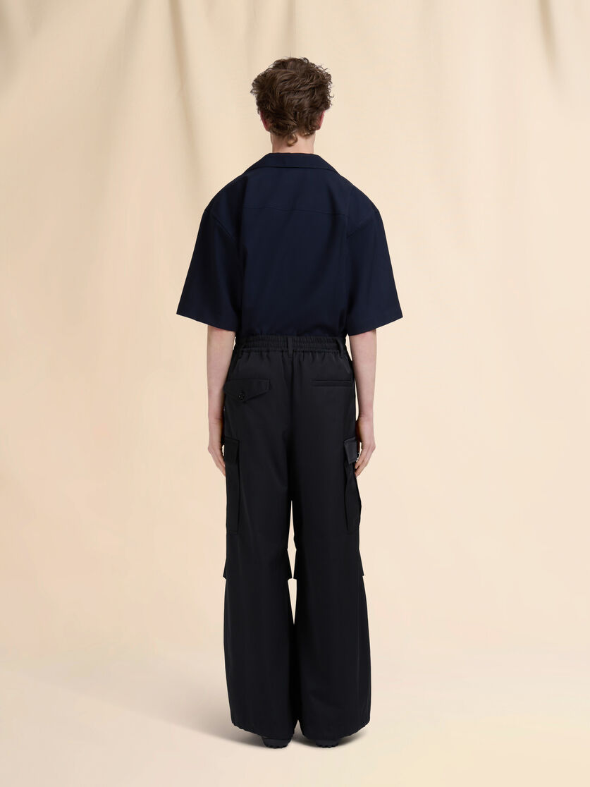 Black water-repellent taffeta cargo pants - Pants - Image 3