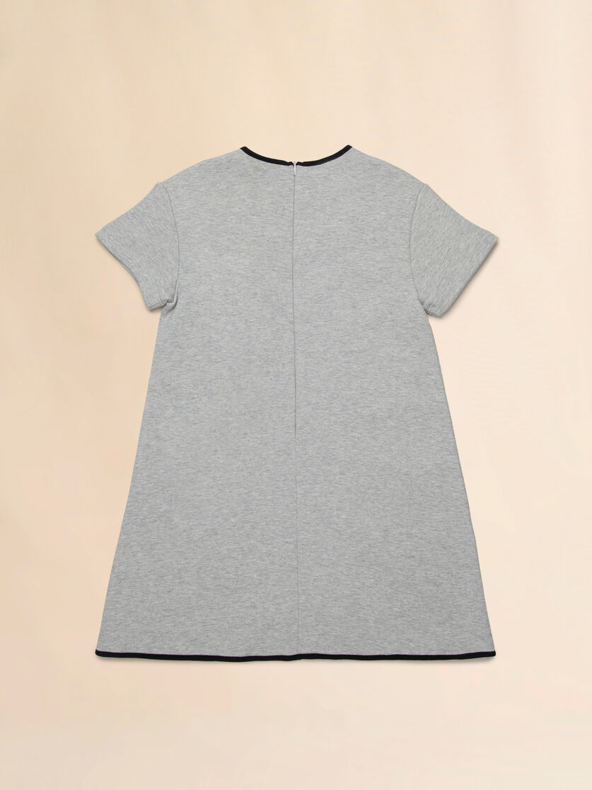 Gray cotton dress with contrast piping, Image 2