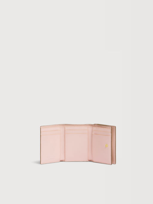 Taupe leather trifold wallet with Marni Mending - Wallets