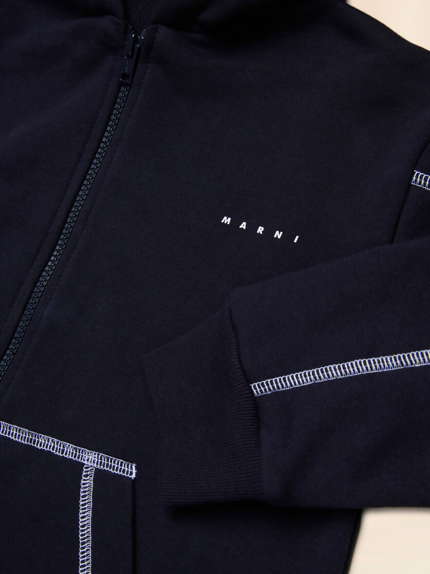Blue sweatshirt with contrasting seams - Sweaters - Image 4