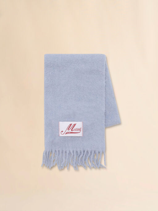 Schal aus hellblauer Alpakawolle - Schals