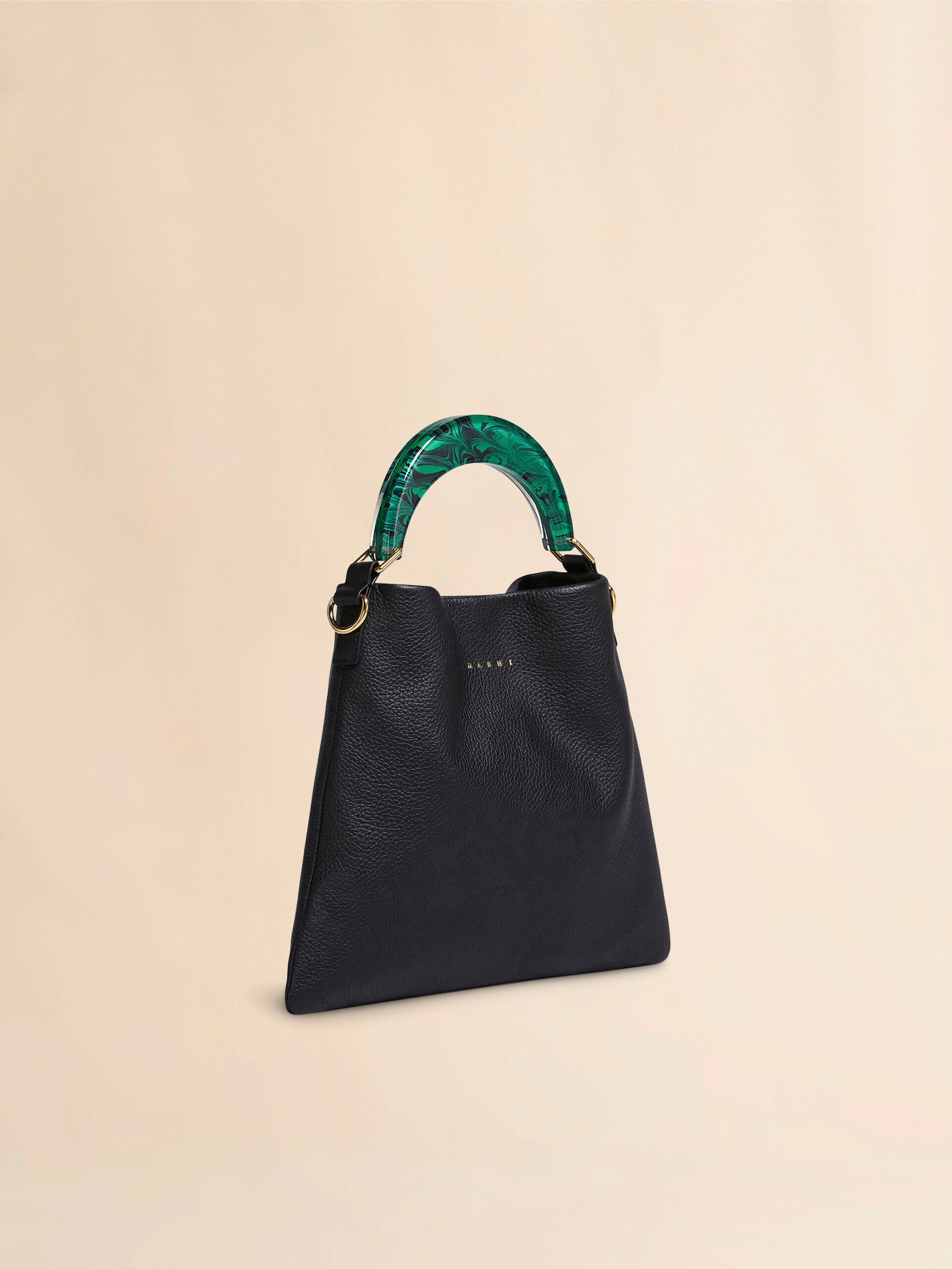ブラック レザー製Veniceスモールバッグ | Marni