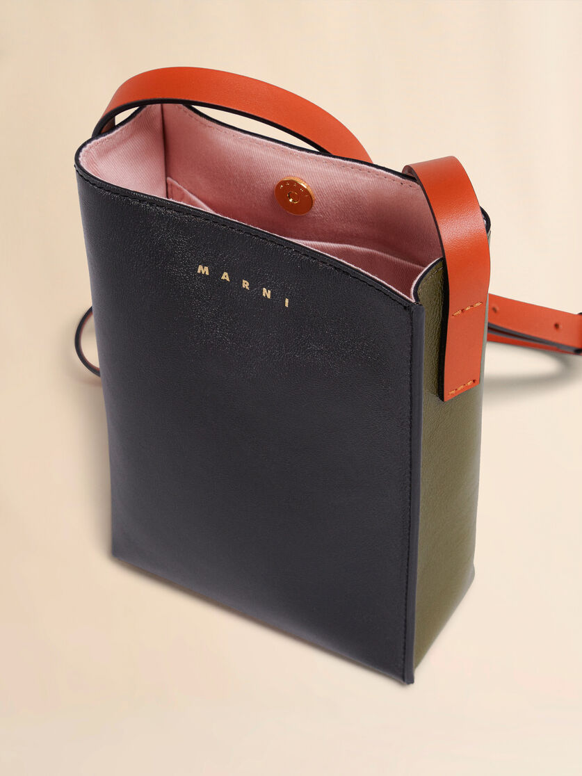 Museo Soft Nano Bag in black and grey leather - Shoulder Bags - Image 4