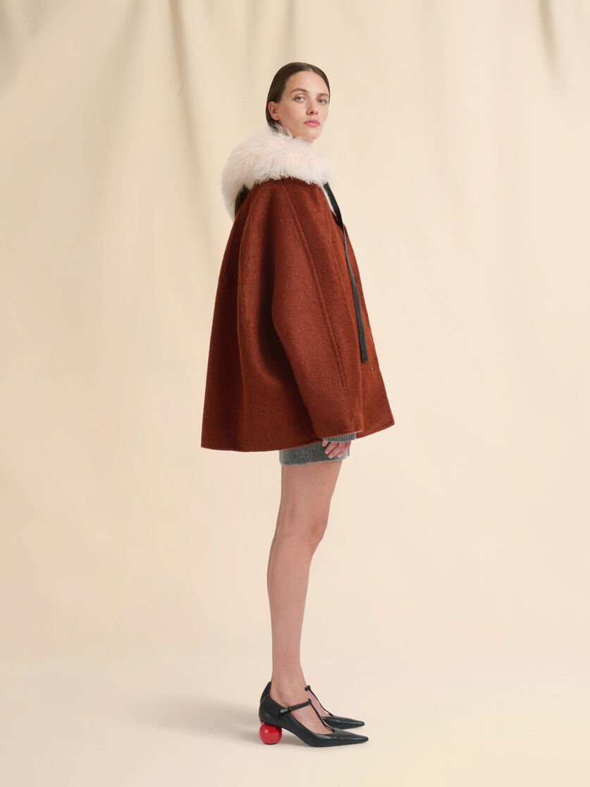 Brown wool and mohair felt jacket - Jackets - Image 6