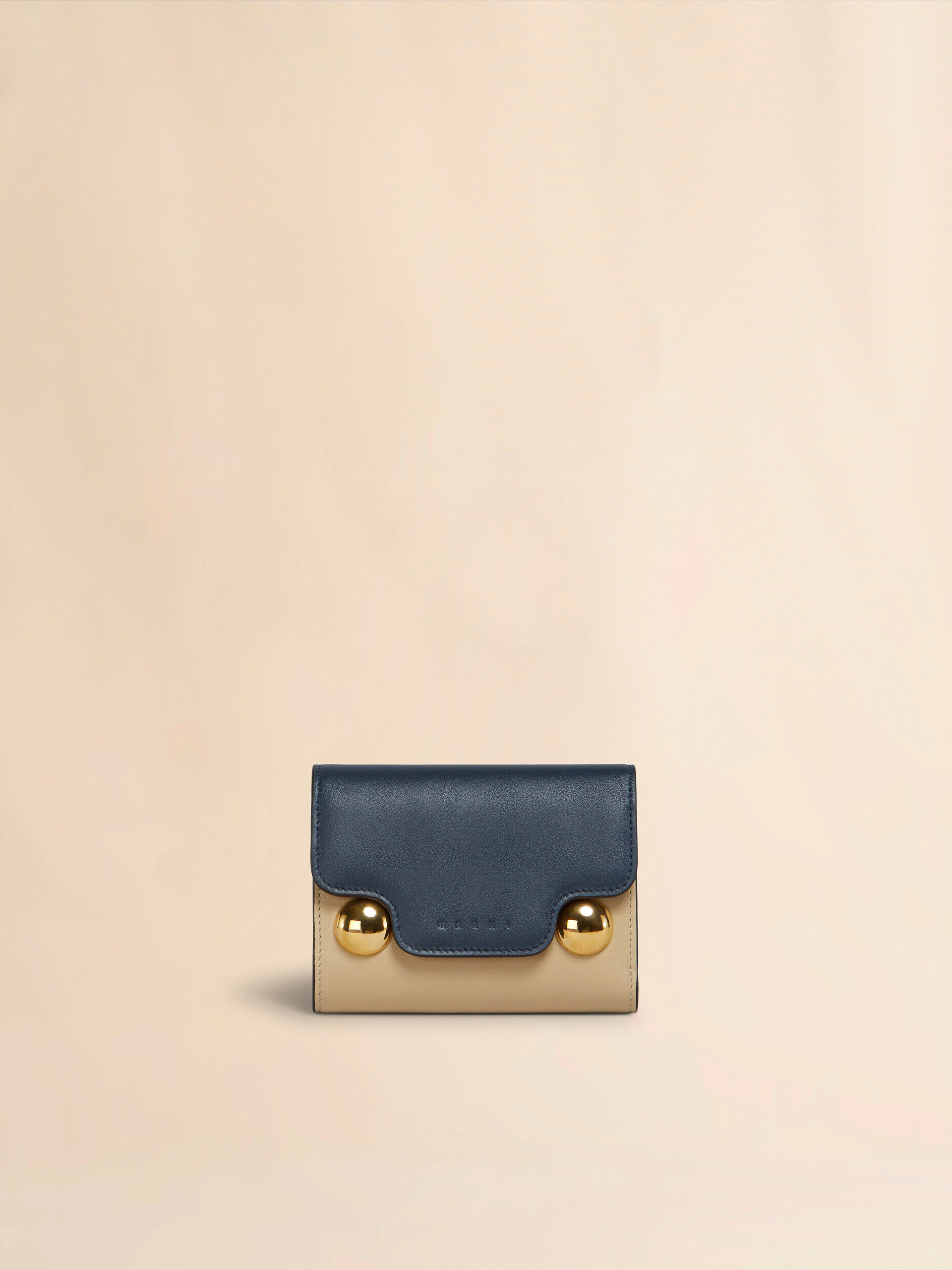 とっておきし新春福袋 Trunkaroo レザー製 ベージュ ブルー 三つ折りウォレット Marni | 小物