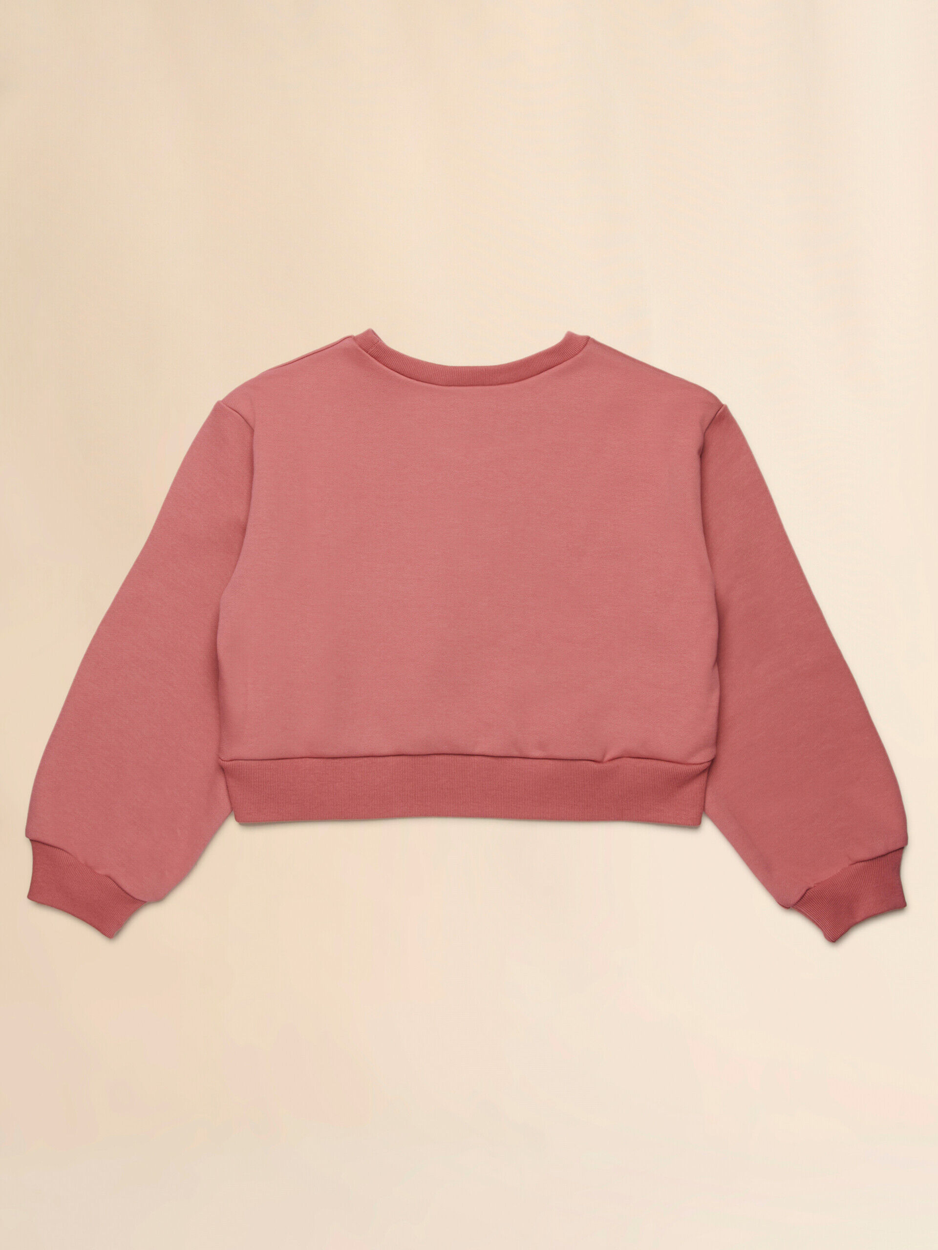 Pink cotton cropped sweatshirt with embroidered logo | Marni