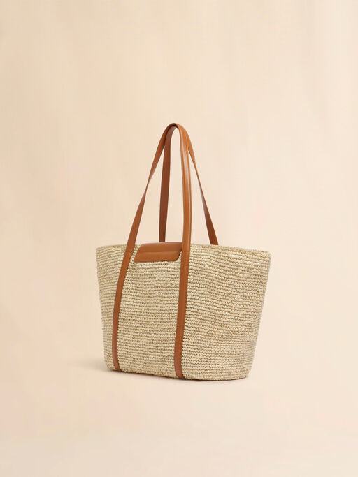 Medium natural raffia-effect Trunkaroo beach bag - Shopping Bags