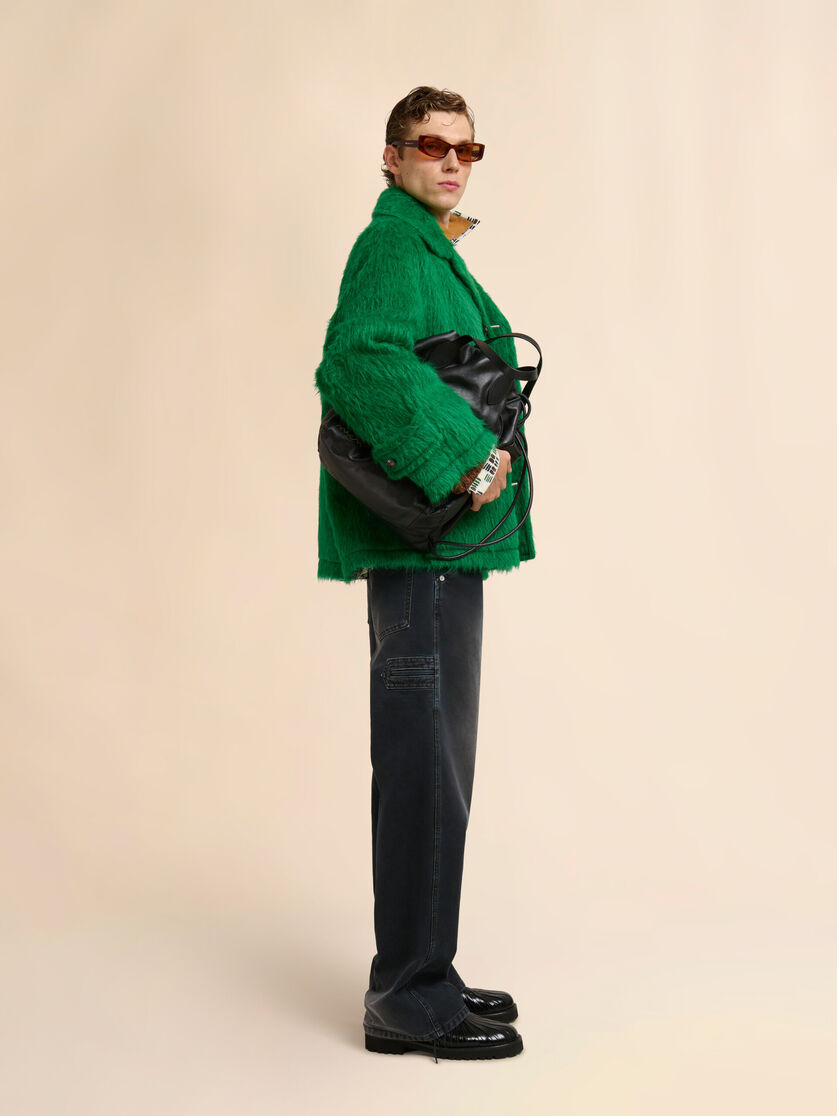 Green wool jacket with shaggy brushed finish, Image 6