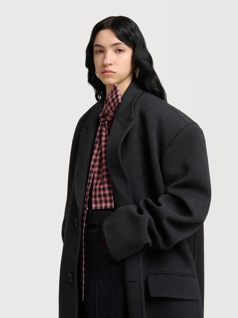 Deep grey tweed oversized coat, Image 5