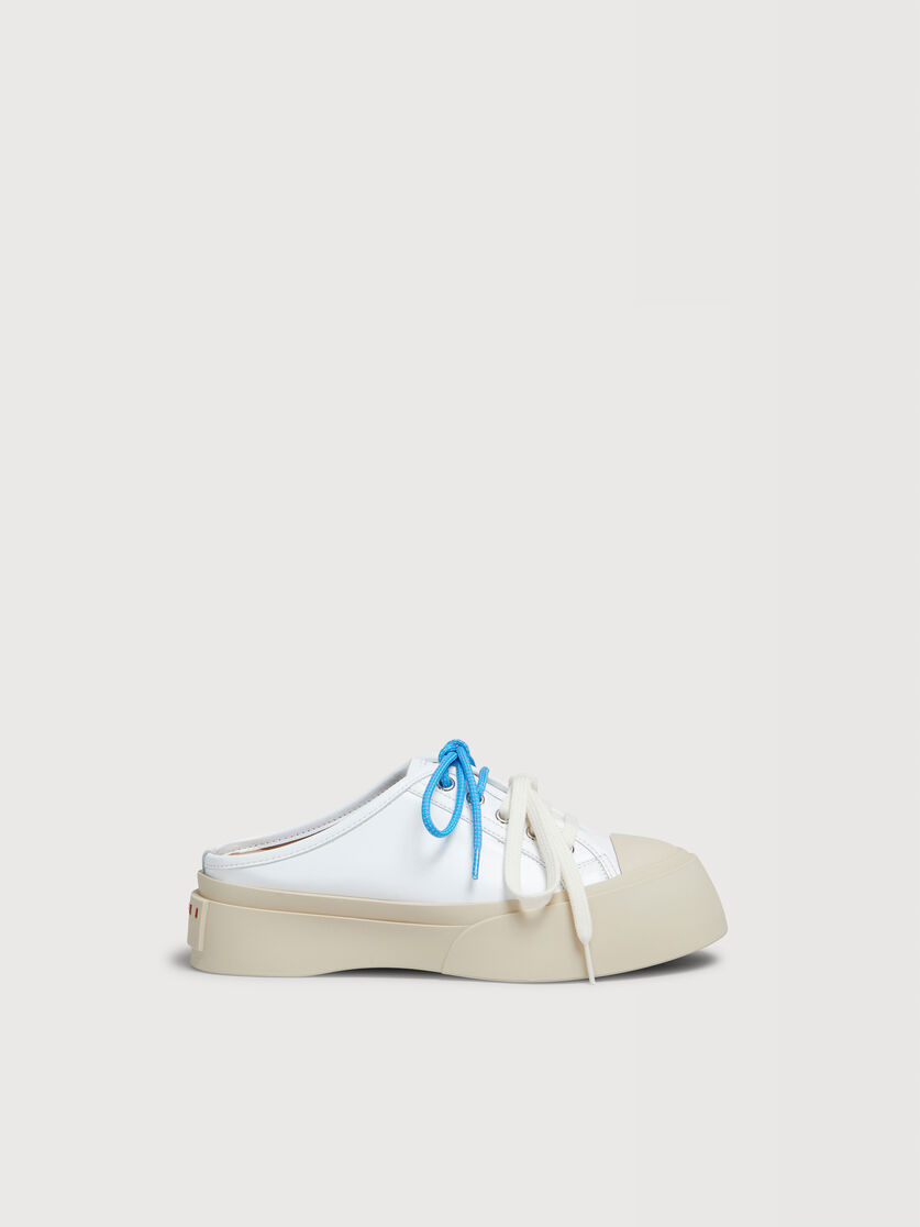 White leather Pablo lace-up sabot, Image 1
