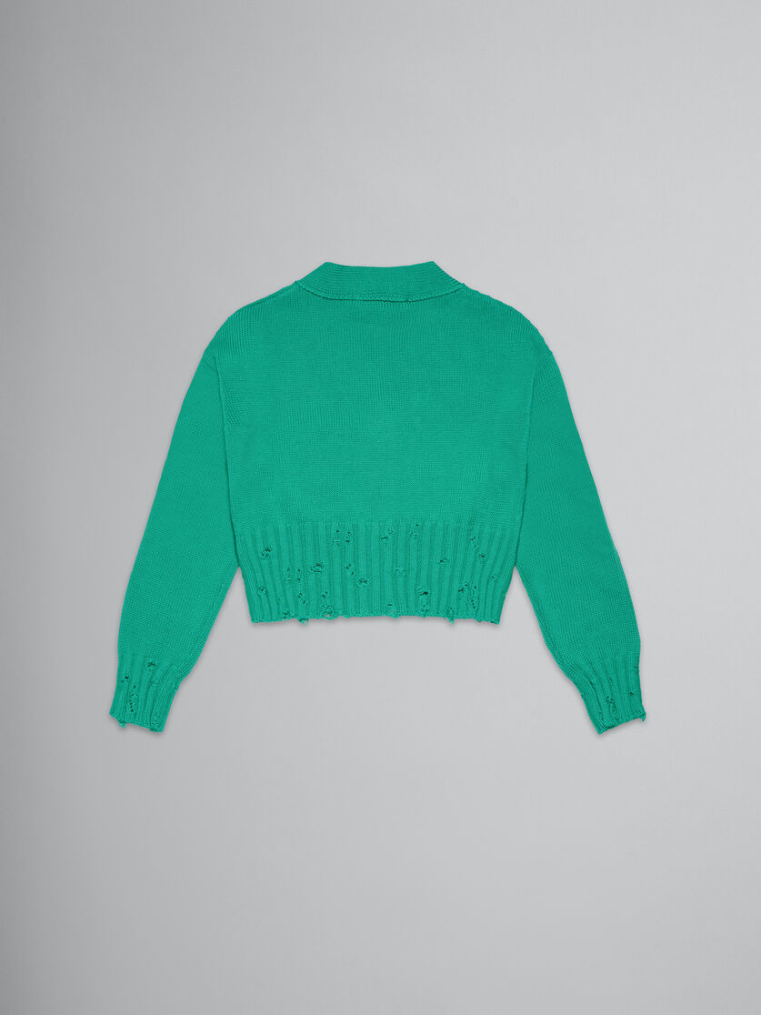 Green cotton cardigan - Knitwear - Image 2