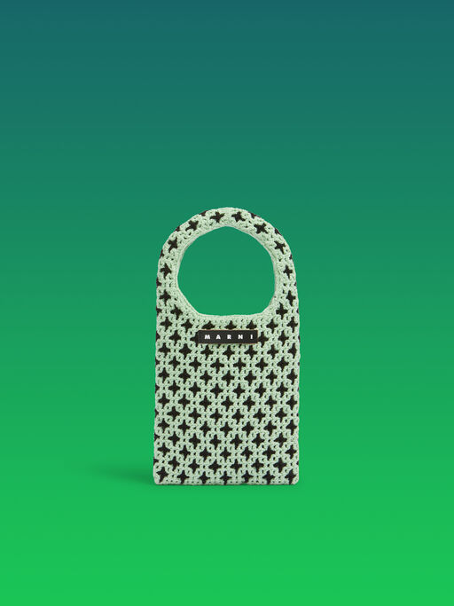 グリーン MARNI MARKET リバーシブルニット ミニバッグ - ショッピングバッグ
