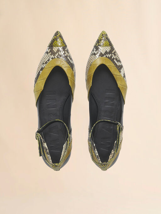 Green leather pointed-toe ballerina - Ballet Shoes