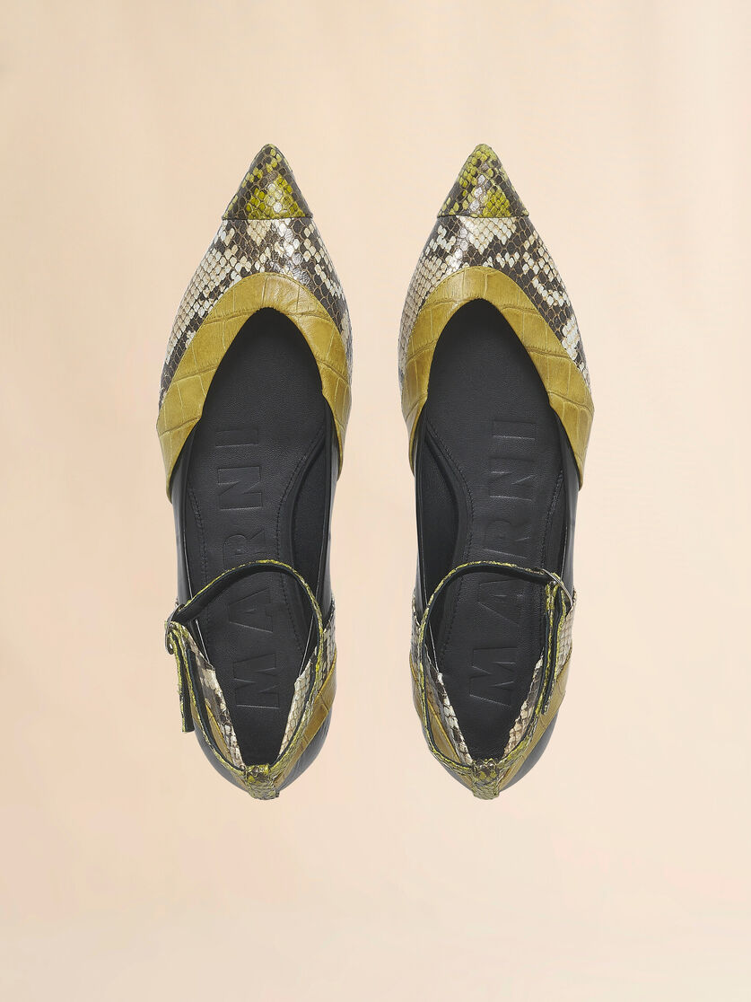 Green leather pointed-toe ballerina - Ballet Shoes - Image 4