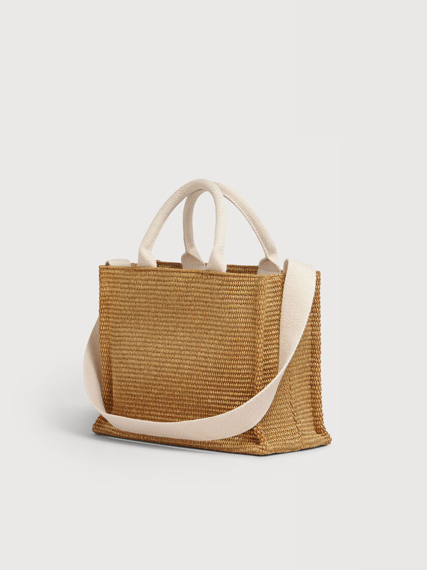 Kleine Tote Bag aus naturfarbenem Material in Bast-Optik, Image 2