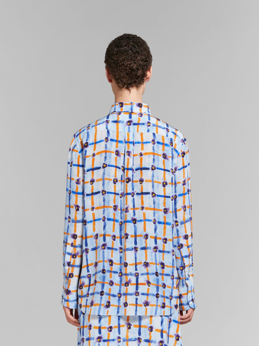 Camicia in crêpe de chine azzurro con stampa Saraband - Camicie - Image 3