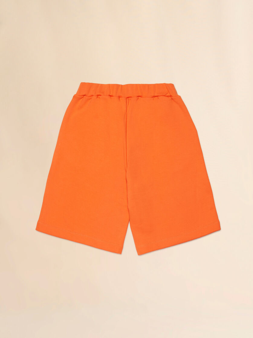 Orange cotton sweat shorts with Marni print, Image 2