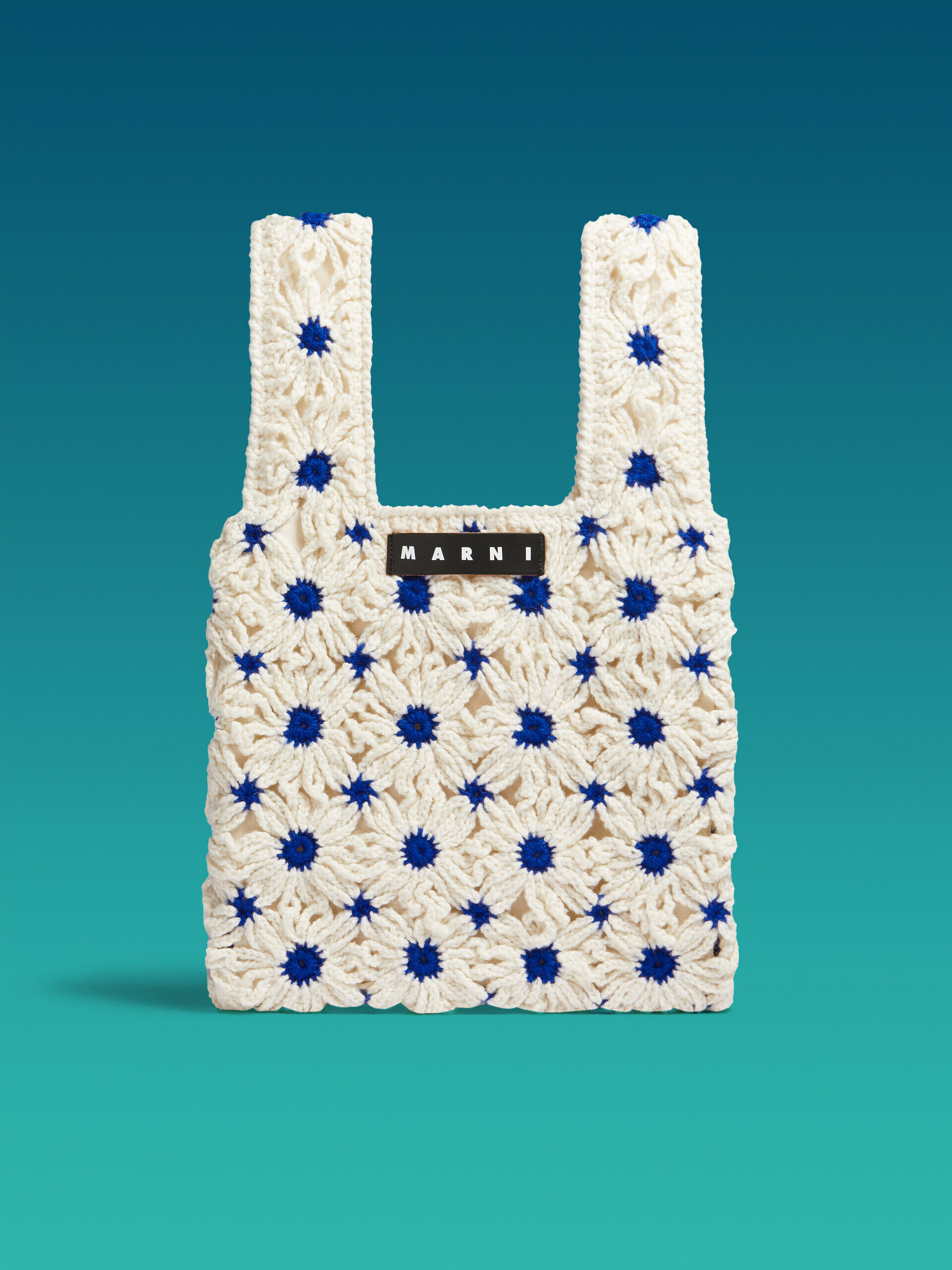 ブルー&レッド クロシェ製 MARNI MARKET FISHバッグ | Marni
