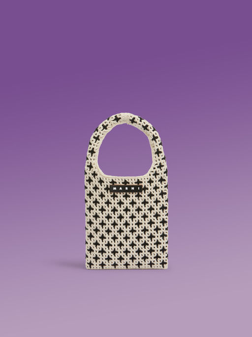 ホワイト MARNI MARKET リバーシブル ニット ミニバッグ - ショッピングバッグ