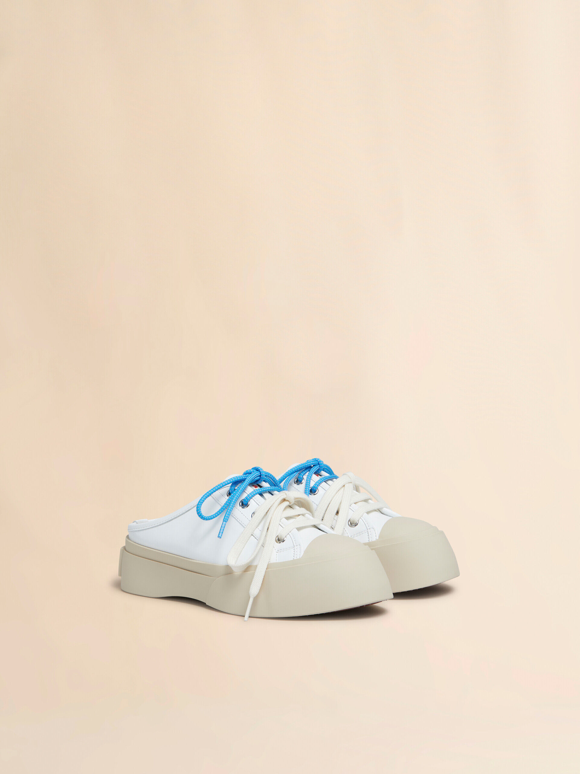 White leather Pablo lace-up sabot | Marni