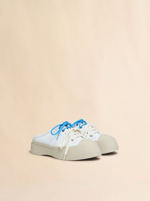 White leather Pablo lace-up sabot - Sneakers