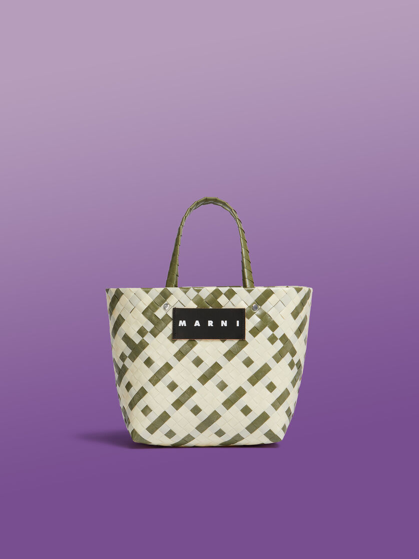 ブルー&レッド MARNI MARKET CHECK BASKET MINI BAG - ショッピングバッグ - Image 1