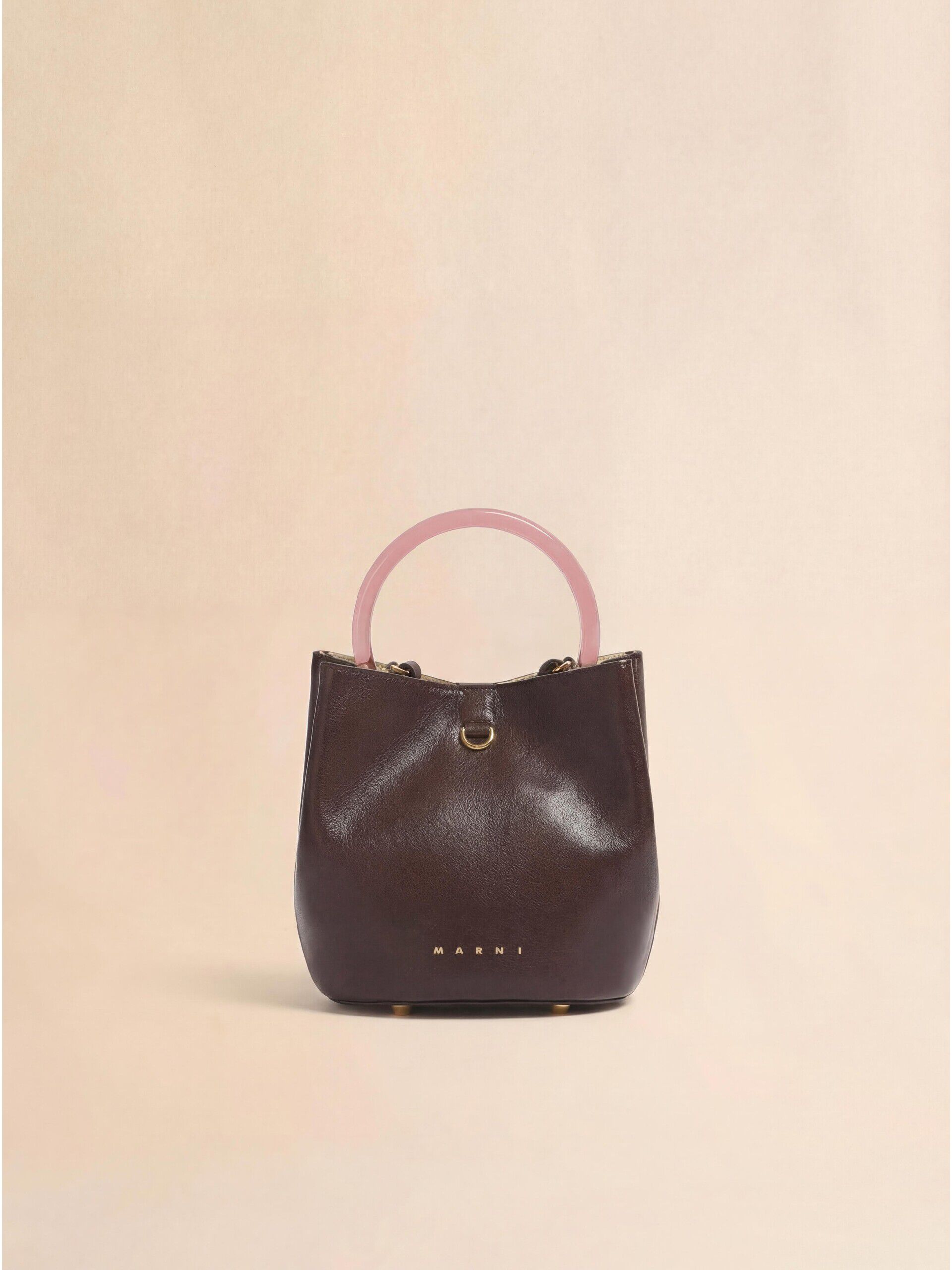 ブラウン レザー製 Pannier バケットバッグ | Marni
