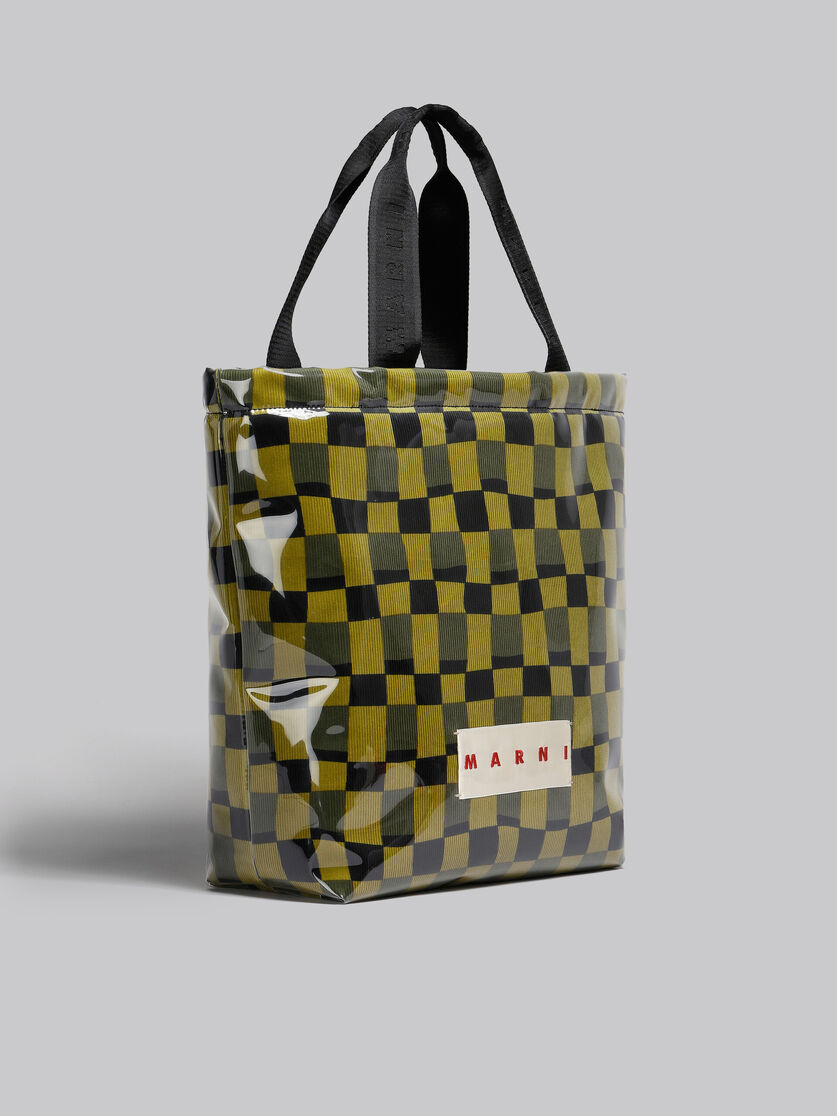 Yellow chequerboard tote with clear wrap - Shopping Bags - Image 6