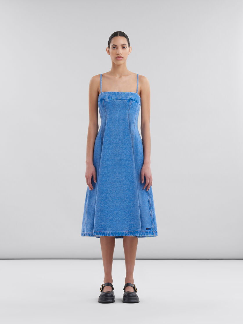 Light blue coated denim balloon dress | Marni 