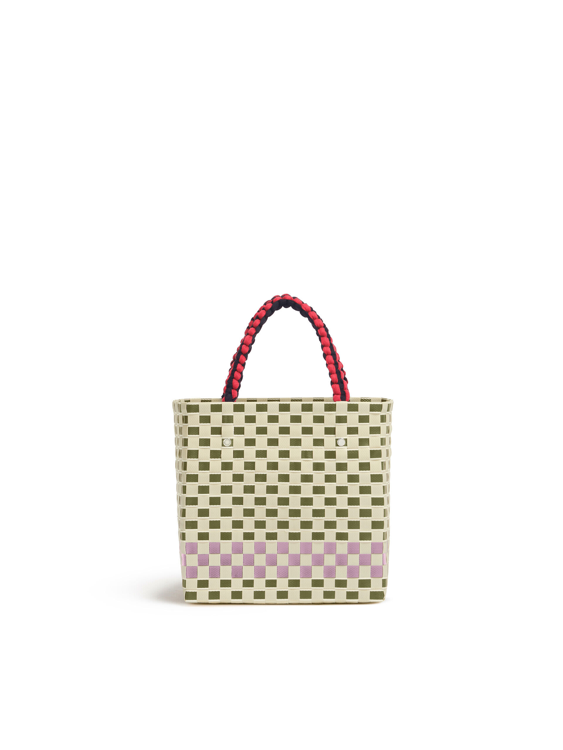 ライトピンク(グリーンティ) MARNI MARKET JERSEY HANDLE BASKET | Marni