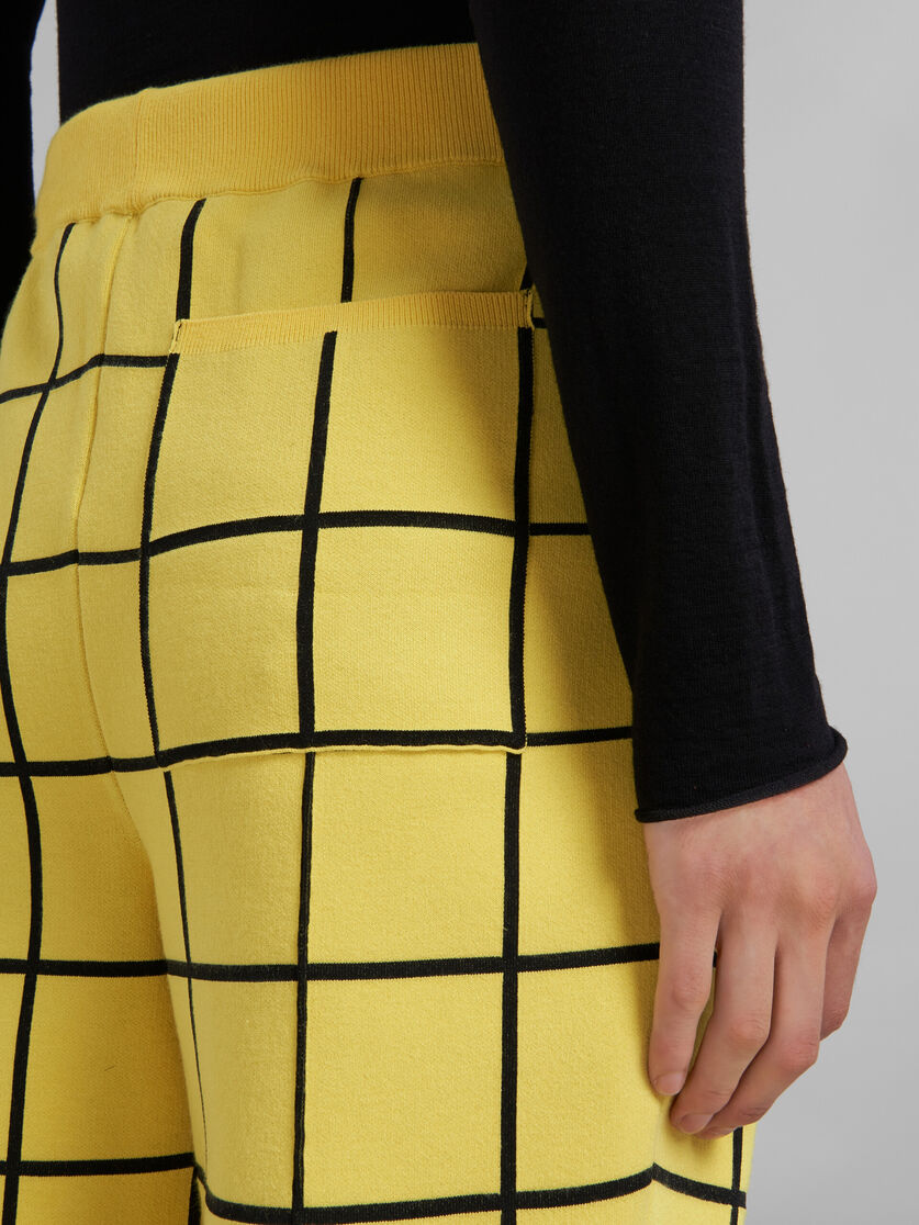 Yellow checked viscose trousers - Pants - Image 4