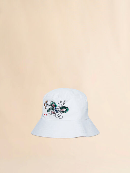 White fisherman hat with sequins - Caps
