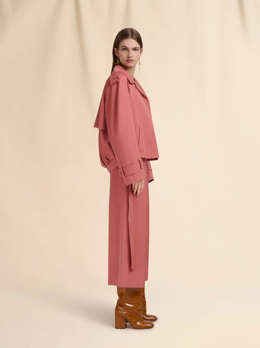 Pink wool cropped trousers - Pants