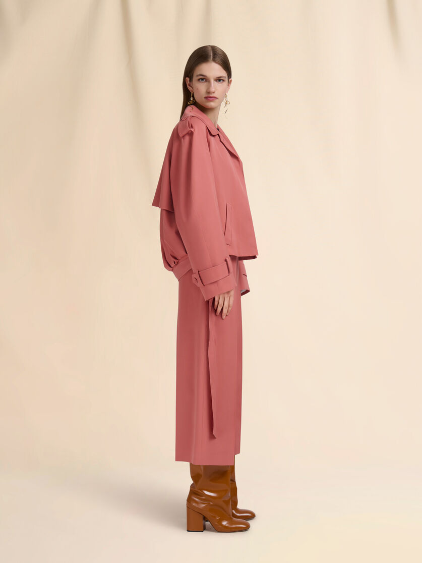 Pink wool cropped trousers - Pants - Image 5