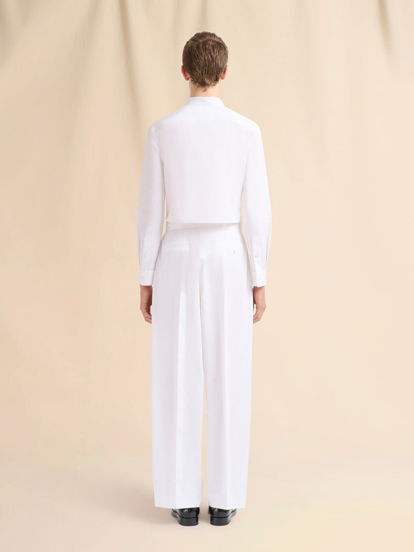 Black poplin trousers with maxi pleats - Pants - Image 3