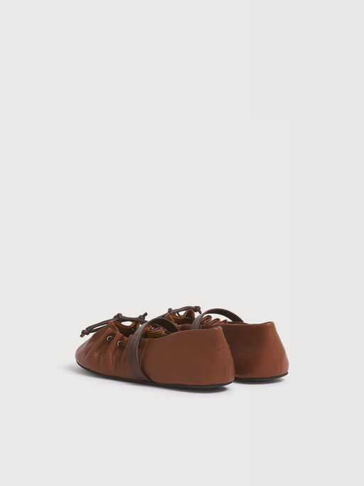 Soft Ballerina Mary Jane aus hell- und dunkelbraunem Leder - Ballerinas