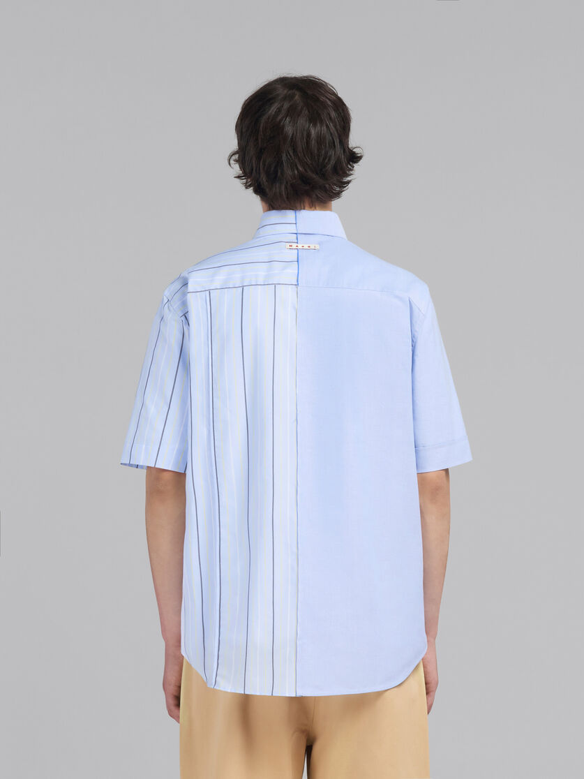 Camicia in popeline azzurro con metà a righe - Camicie - Image 3