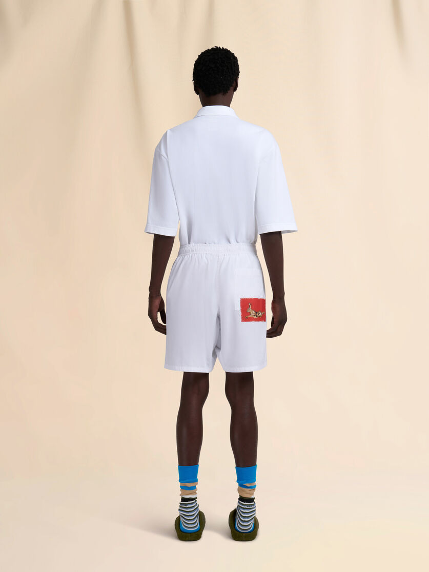 White poplin Bermuda shorts - Swimwear - Image 3